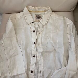 Vintage Pusser`s West Indes Men`s Shirt Long Sleeve White Linen XL Button Down